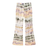 Schlaghose mit Batikmuster und weitem Bein